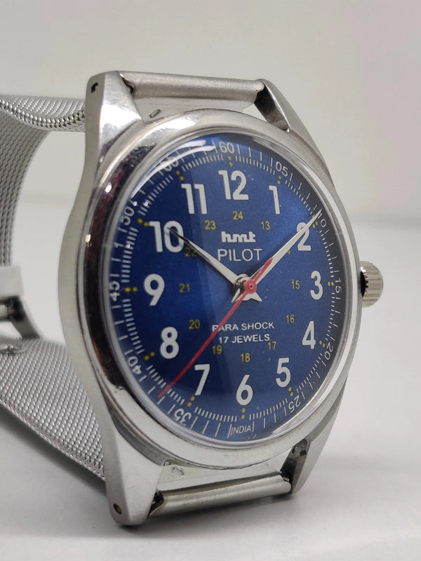Hmt Pilot Mechanical Handwinding Movement stainless Steel Para Shock 17 Jewels Analog Dial Wrist Watch For Men National Watches