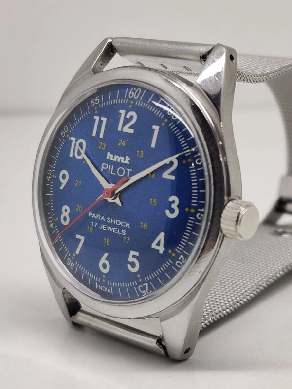 Hmt Pilot Mechanical Handwinding Movement stainless Steel Para Shock 17 Jewels Analog Dial Wrist Watch For Men National Watches