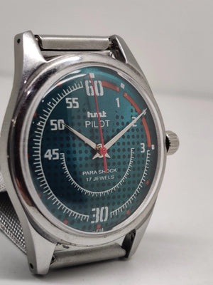Hmt Pilot Mechanical Handwinding Movement stainless Steel Para Shock 17 Jewels Analog Dial Wrist Watch For Men National Watches