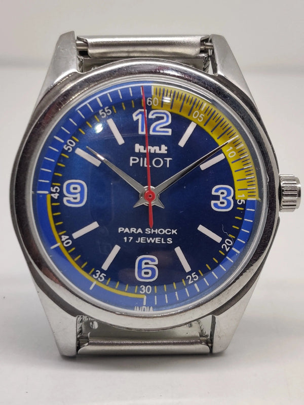 Hmt Pilot Mechanical Handwinding Movement stainless Steel Para Shock 17 Jewels Analog Dial Wrist Watch For Men National Watches