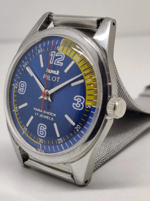 Hmt Pilot Mechanical Handwinding Movement stainless Steel Para Shock 17 Jewels Analog Dial Wrist Watch For Men National Watches