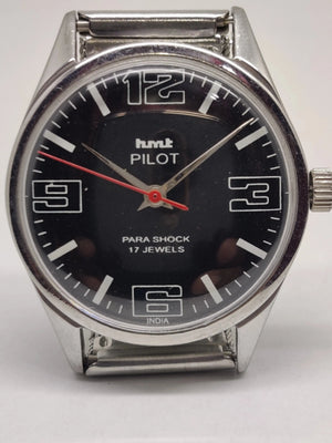 Hmt Pilot Mechanical Handwinding Movement stainless Steel Para Shock 17 Jewels Analog Dial Wrist Watch For Men National Watches
