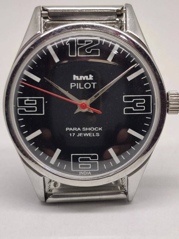 Hmt Pilot Mechanical Handwinding Movement stainless Steel Para Shock 17 Jewels Analog Dial Wrist Watch For Men National Watches