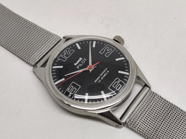 Hmt Pilot Mechanical Handwinding Movement stainless Steel Para Shock 17 Jewels Analog Dial Wrist Watch For Men National Watches