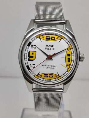 Hmt Pilot Mechanical Handwinding Movement stainless Steel Para Shock 17 Jewels Analog Dial Wrist Watch For Men National Watches