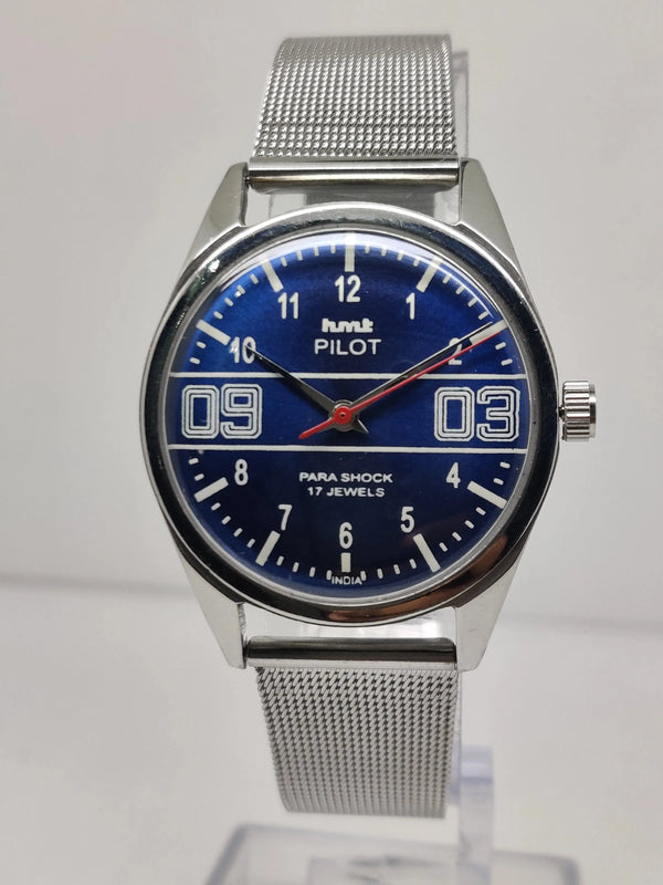 Hmt Pilot Mechanical Handwinding Movement stainless Steel Para Shock 17 Jewels Analog Dial Wrist Watch For Men National Watches
