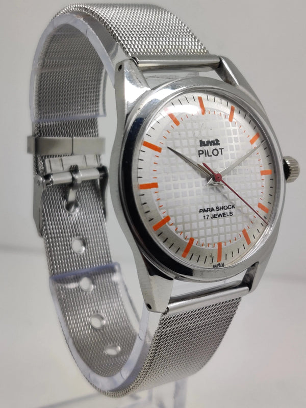 Hmt Pilot Mechanical Handwinding Movement stainless Steel Para Shock 17 Jewels Analog Dial Wrist Watch For Men National Watches