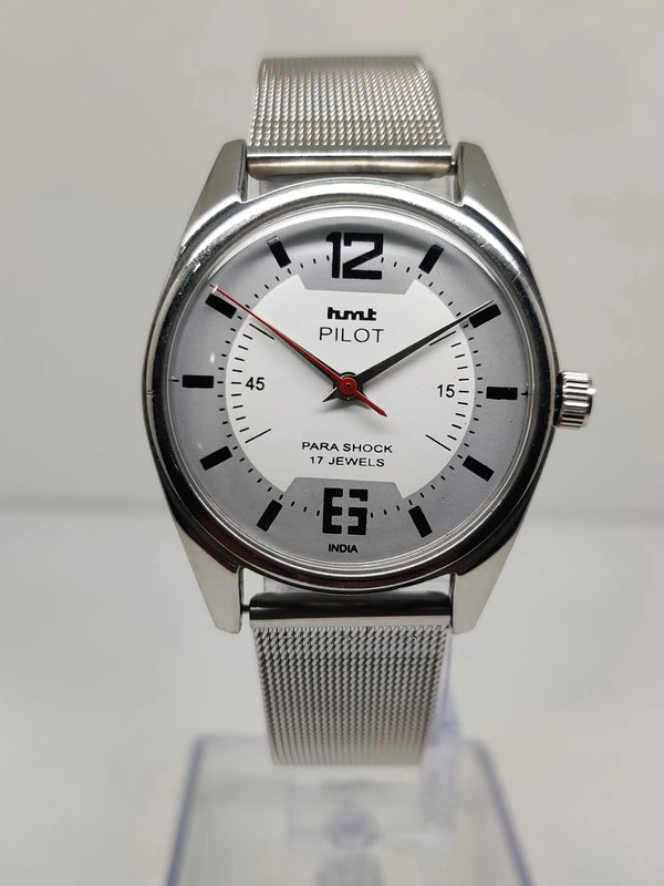 Hmt Pilot Mechanical Handwinding Movement stainless Steel Para Shock 17 Jewels Analog Dial Wrist Watch For Men National Watches