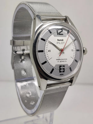 Hmt Pilot Mechanical Handwinding Movement stainless Steel Para Shock 17 Jewels Analog Dial Wrist Watch For Men National Watches