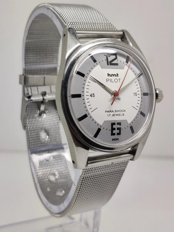 Hmt Pilot Mechanical Handwinding Movement stainless Steel Para Shock 17 Jewels Analog Dial Wrist Watch For Men National Watches