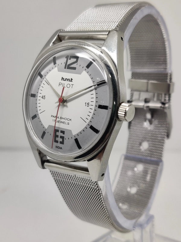 Hmt Pilot Mechanical Handwinding Movement stainless Steel Para Shock 17 Jewels Analog Dial Wrist Watch For Men National Watches