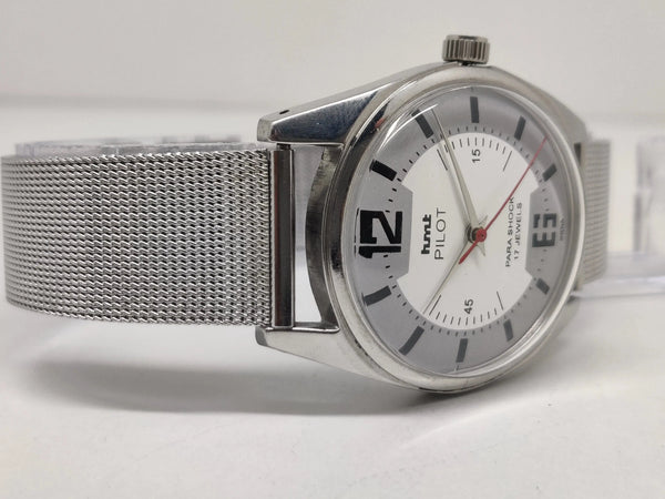 Hmt Pilot Mechanical Handwinding Movement stainless Steel Para Shock 17 Jewels Analog Dial Wrist Watch For Men National Watches