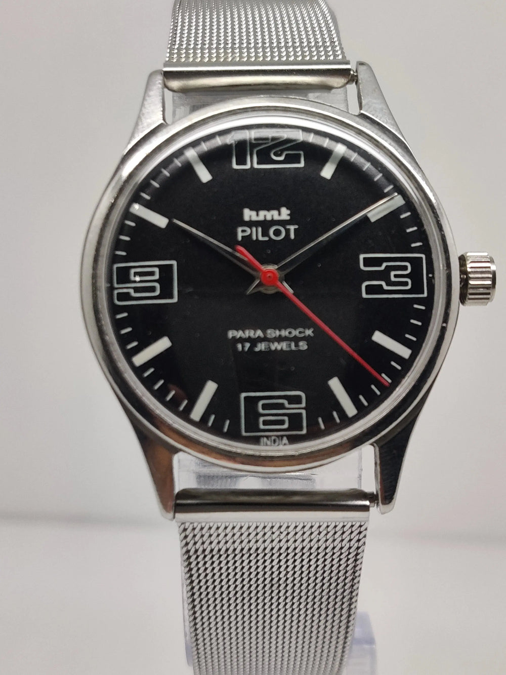 Hmt Pilot Mechanical Handwinding Movement stainless Steel Para Shock 17 Jewels Analog Dial Wrist Watch For Men National Watches