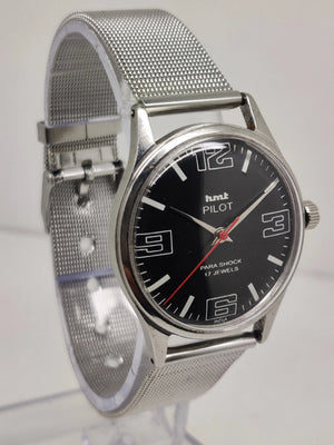 Hmt Pilot Mechanical Handwinding Movement stainless Steel Para Shock 17 Jewels Analog Dial Wrist Watch For Men National Watches
