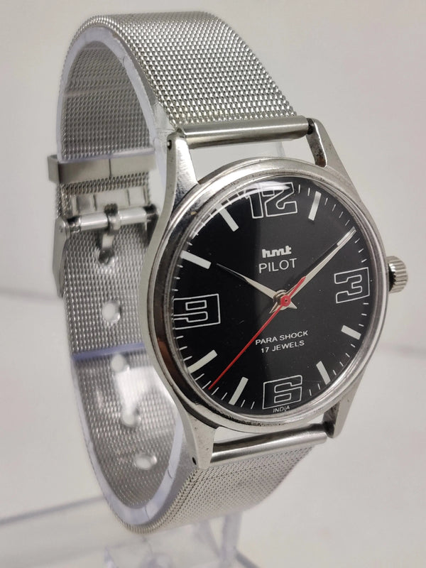Hmt Pilot Mechanical Handwinding Movement stainless Steel Para Shock 17 Jewels Analog Dial Wrist Watch For Men National Watches