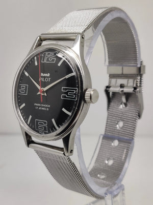 Hmt Pilot Mechanical Handwinding Movement stainless Steel Para Shock 17 Jewels Analog Dial Wrist Watch For Men National Watches