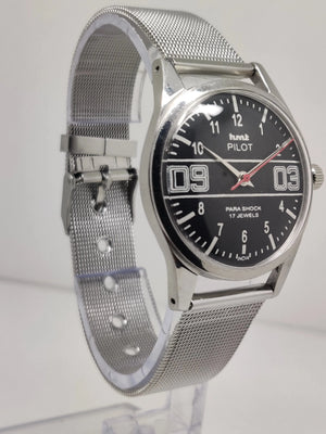 Hmt Pilot Mechanical Handwinding Movement stainless Steel Para Shock 17 Jewels Analog Dial Wrist Watch For Men National Watches