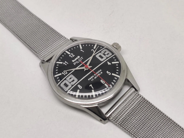 Hmt Pilot Mechanical Handwinding Movement stainless Steel Para Shock 17 Jewels Analog Dial Wrist Watch For Men National Watches