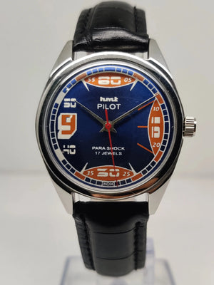 Hmt Pilot Mechanical Handwinding Movement stainless Steel Para Shock 17 Jewels Analog Dial Wrist Watch For Men National Watches