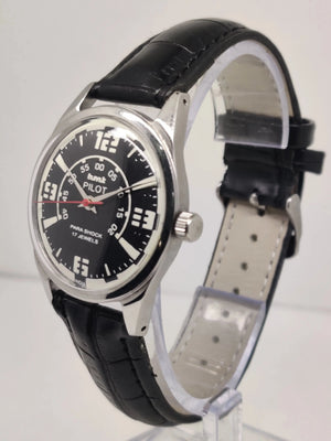 Hmt Pilot Mechanical Handwinding Movement stainless Steel Para Shock 17 Jewels Analog Dial Wrist Watch For Men National Watches