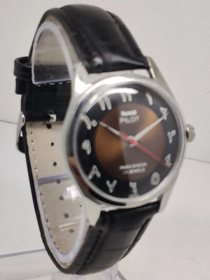 Hmt Pilot Mechanical Handwinding Movement stainless Steel Para Shock 17 Jewels Analog Dial Wrist Watch For Men National Watches
