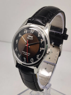 Hmt Pilot Mechanical Handwinding Movement stainless Steel Para Shock 17 Jewels Analog Dial Wrist Watch For Men National Watches