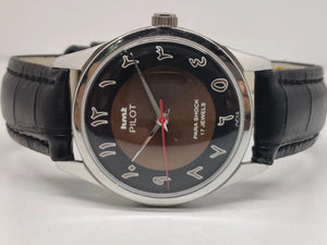 Hmt Pilot Mechanical Handwinding Movement stainless Steel Para Shock 17 Jewels Analog Dial Wrist Watch For Men National Watches