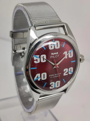 Hmt Pilot Mechanical Handwinding Movement stainless Steel Para Shock 17 Jewels Analog Dial Wrist Watch For Men National Watches