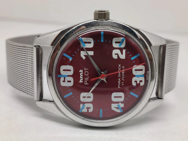 Hmt Pilot Mechanical Handwinding Movement stainless Steel Para Shock 17 Jewels Analog Dial Wrist Watch For Men National Watches