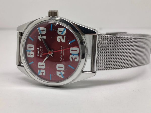 Hmt Pilot Mechanical Handwinding Movement stainless Steel Para Shock 17 Jewels Analog Dial Wrist Watch For Men National Watches