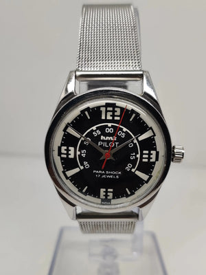Hmt Pilot Mechanical Handwinding Movement stainless Steel Para Shock 17 Jewels Analog Dial Wrist Watch For Men National Watches
