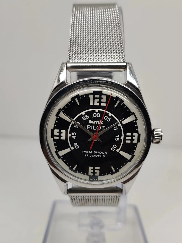 Hmt Pilot Mechanical Handwinding Movement stainless Steel Para Shock 17 Jewels Analog Dial Wrist Watch For Men National Watches