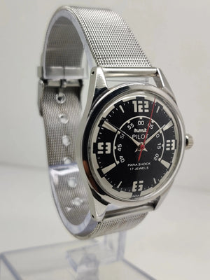 Hmt Pilot Mechanical Handwinding Movement stainless Steel Para Shock 17 Jewels Analog Dial Wrist Watch For Men National Watches