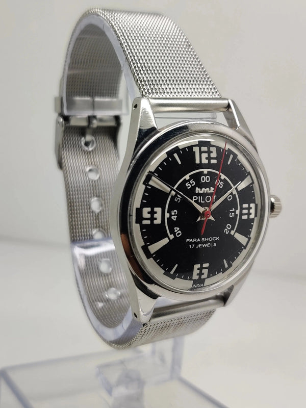 Hmt Pilot Mechanical Handwinding Movement stainless Steel Para Shock 17 Jewels Analog Dial Wrist Watch For Men National Watches