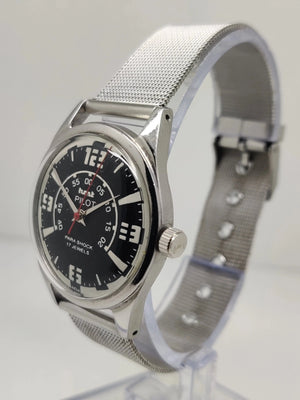 Hmt Pilot Mechanical Handwinding Movement stainless Steel Para Shock 17 Jewels Analog Dial Wrist Watch For Men National Watches