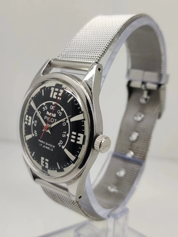 Hmt Pilot Mechanical Handwinding Movement stainless Steel Para Shock 17 Jewels Analog Dial Wrist Watch For Men National Watches