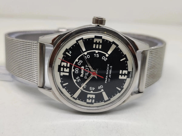 Hmt Pilot Mechanical Handwinding Movement stainless Steel Para Shock 17 Jewels Analog Dial Wrist Watch For Men National Watches