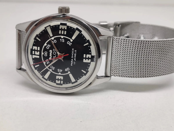 Hmt Pilot Mechanical Handwinding Movement stainless Steel Para Shock 17 Jewels Analog Dial Wrist Watch For Men National Watches