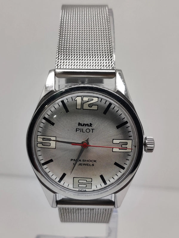Hmt Pilot Mechanical Handwinding Movement stainless Steel Para Shock 17 Jewels Analog Dial Wrist Watch For Men National Watches