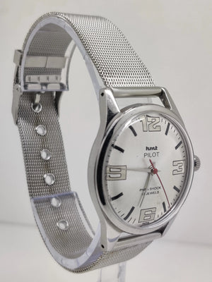 Hmt Pilot Mechanical Handwinding Movement stainless Steel Para Shock 17 Jewels Analog Dial Wrist Watch For Men National Watches