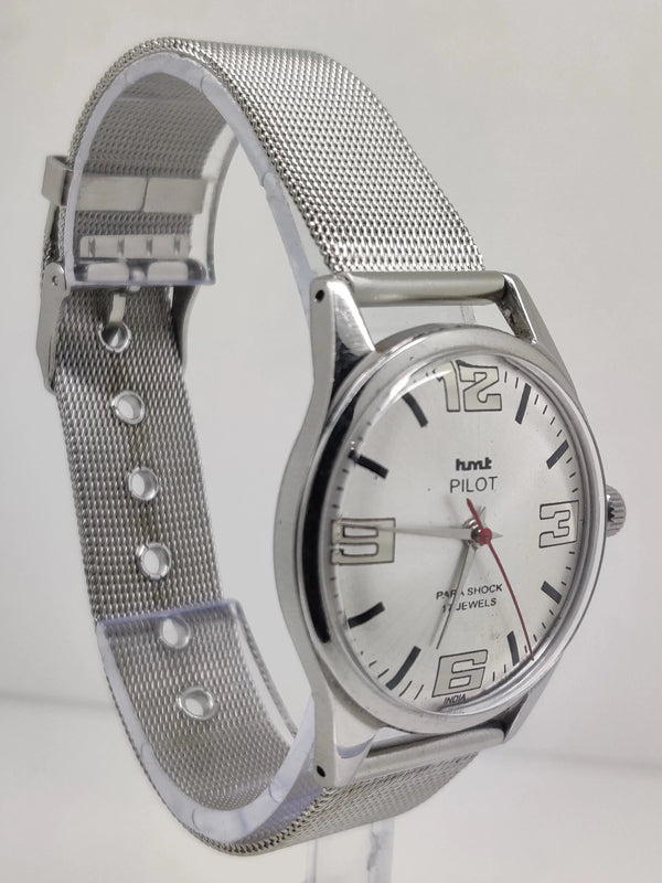 Hmt Pilot Mechanical Handwinding Movement stainless Steel Para Shock 17 Jewels Analog Dial Wrist Watch For Men National Watches