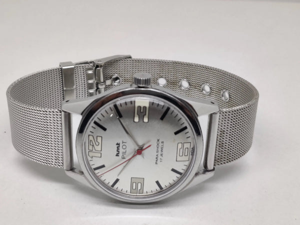 Hmt Pilot Mechanical Handwinding Movement stainless Steel Para Shock 17 Jewels Analog Dial Wrist Watch For Men National Watches