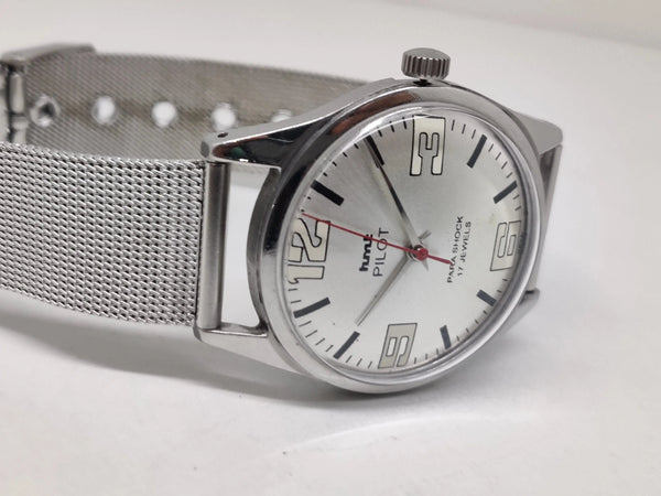 Hmt Pilot Mechanical Handwinding Movement stainless Steel Para Shock 17 Jewels Analog Dial Wrist Watch For Men National Watches