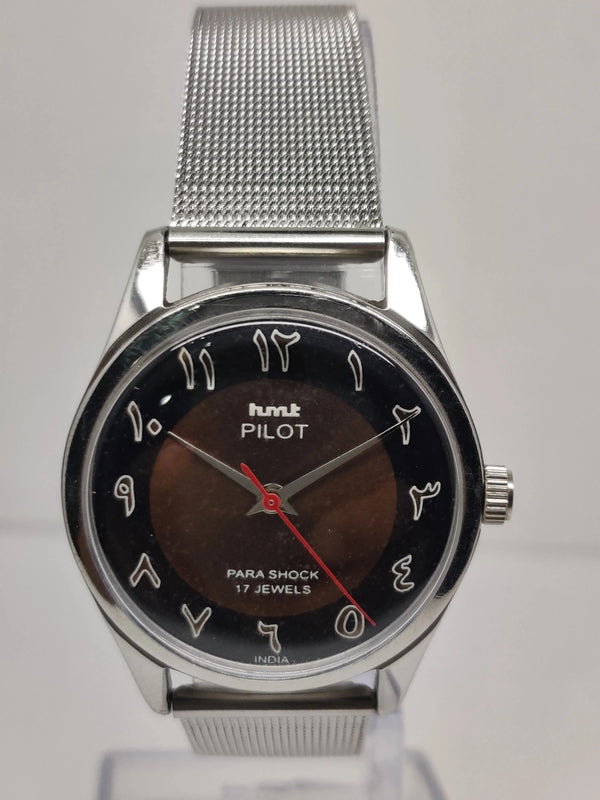 Hmt Pilot Mechanical Handwinding Movement stainless Steel Para Shock 17 Jewels Analog Dial Wrist Watch For Men National Watches