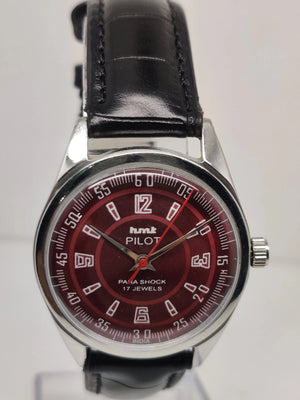 Hmt Pilot Mechanical Handwinding Movement stainless Steel Para Shock 17 Jewels Analog Dial Wrist Watch For Men National Watches