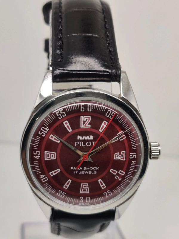 Hmt Pilot Mechanical Handwinding Movement stainless Steel Para Shock 17 Jewels Analog Dial Wrist Watch For Men National Watches