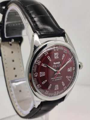 Hmt Pilot Mechanical Handwinding Movement stainless Steel Para Shock 17 Jewels Analog Dial Wrist Watch For Men National Watches