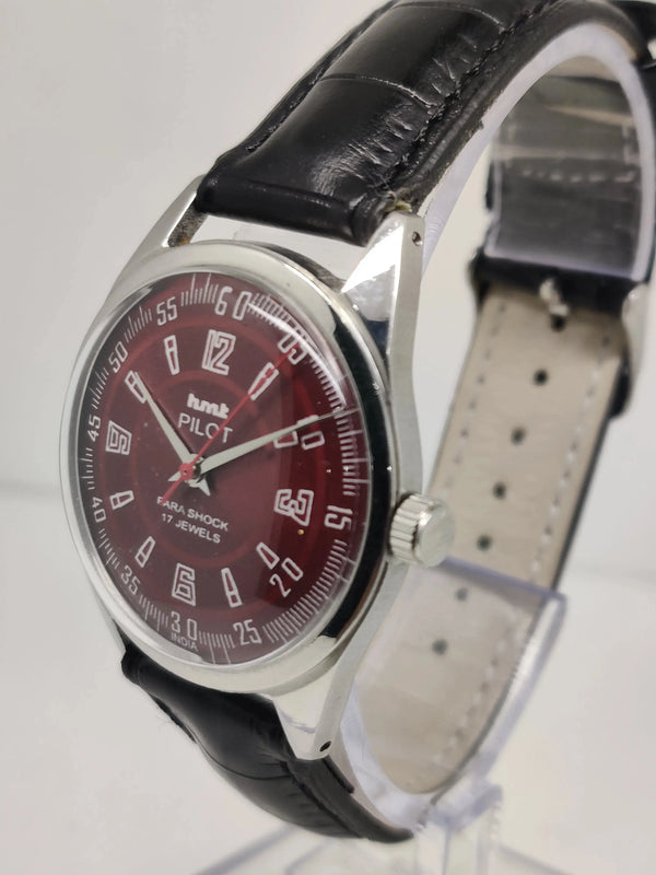Hmt Pilot Mechanical Handwinding Movement stainless Steel Para Shock 17 Jewels Analog Dial Wrist Watch For Men National Watches