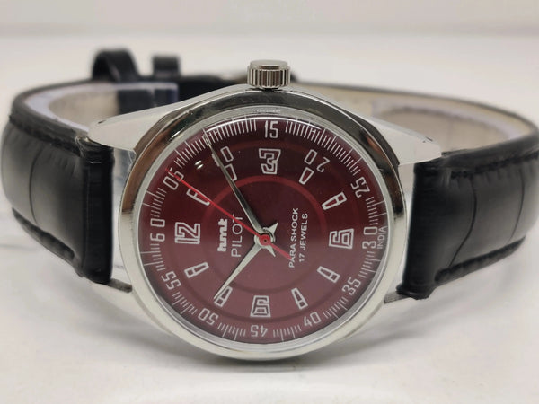 Hmt Pilot Mechanical Handwinding Movement stainless Steel Para Shock 17 Jewels Analog Dial Wrist Watch For Men National Watches