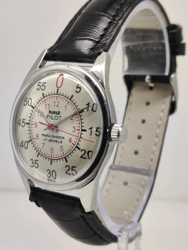 Hmt Pilot Mechanical Handwinding Movement stainless Steel Para Shock 17 Jewels Analog Dial Wrist Watch For Men National Watches